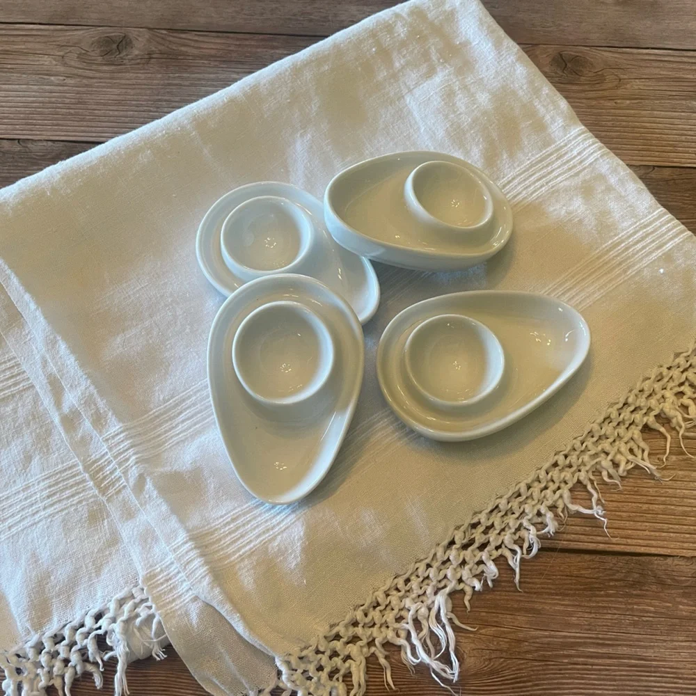 S4 | Vintage Sur La Table white porcelain egg holders